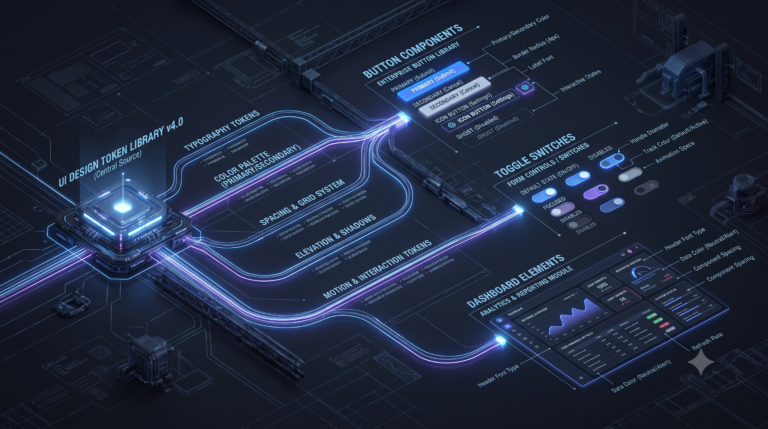 Comprehensive architecture diagram for configuring Angular Material M3 Theme color systems