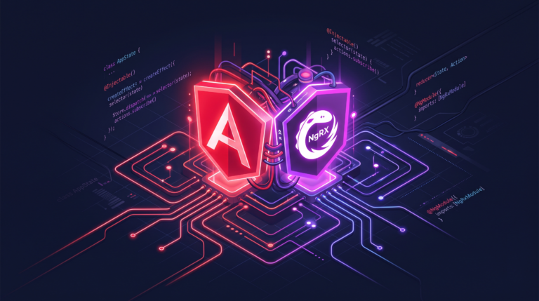 NgRx setup Angular 22 architecture diagram
