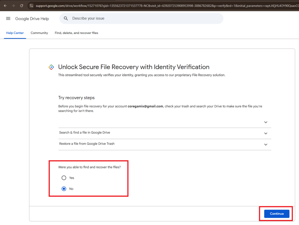 Step 4 Navigate the Secure File Recovery Interface