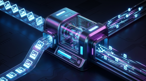 A 3D illustration of the Media Condenser By Core Gamix plugin optimizing WordPress images for faster web performance.